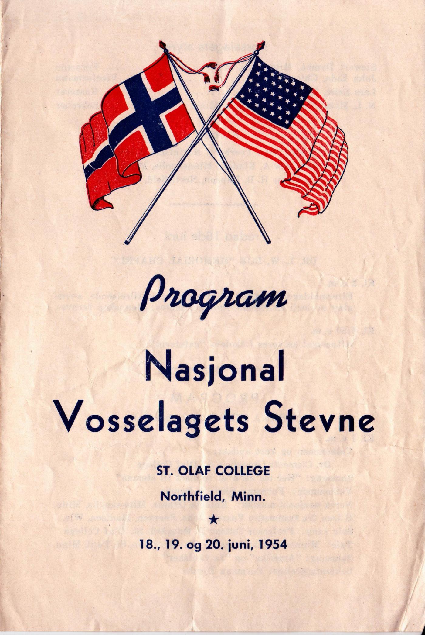 Programheftet frå 1954. 