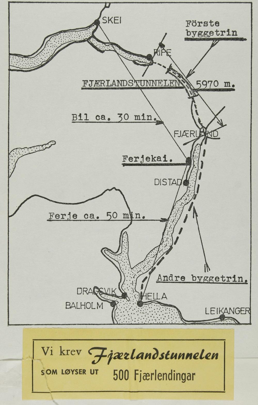 I 1973 hevda fleirtalet i fylkestinget at Fjærland hadde eit rettkomme krav om rask vegutløysing. Folketalet hadde gått ned frå 700 til 450.