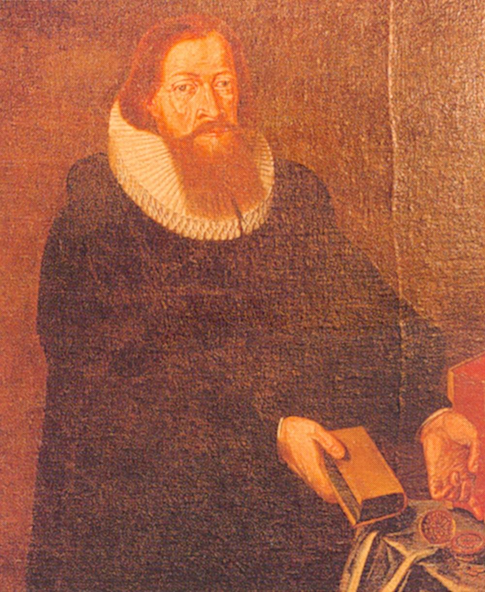 Dette presteportrettet vert ofte sagt å vera av Meister-Jo, Jon Mogensen Skanke (ca. 1570-1618). Meir truleg er det Jørgen Abelsøn Beyer som er portrettert. Han var sokneprest i Gloppen og døydde i 1651.
