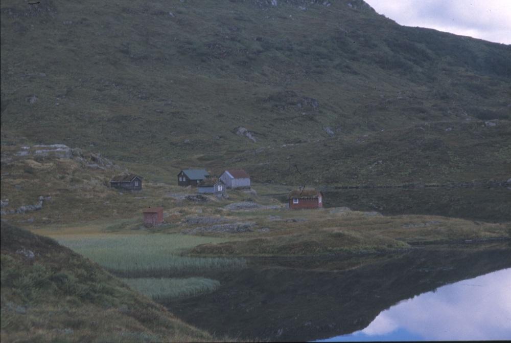 Røyrvikstølen på eit nes i Røyrvikstølsvatnet.