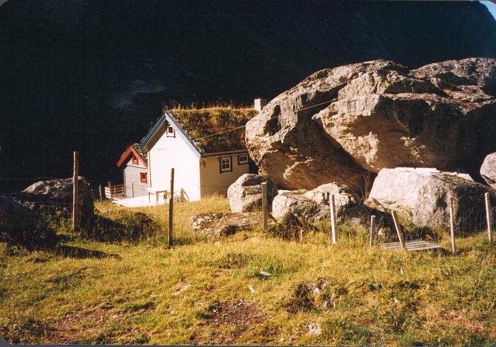 På Gåsemyrstølen er sela bardunert til ei stor steinblokk.