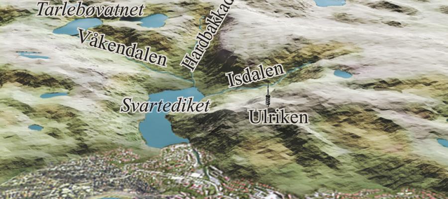 Dannelsen av landskapet i Isdalen-området. (c) I dag.