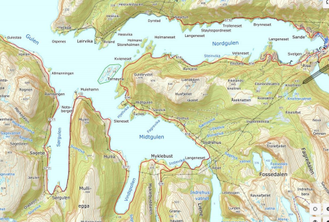 Gulen-fjordane i Bremanger kommune.