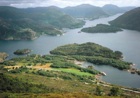 Garden Flolid med Guløyna og Gulafjorden i Gulen kommune.