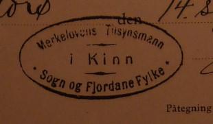 <p>Merkebrev utskrive til motorb&aring;ten (mb) &laquo;B&oslash;lgen&raquo; i Kinn kommune merkedistrikt. (Kinn gjekk inn i Flora kommune 1964), Eigar: Oskar Batalden.</p>