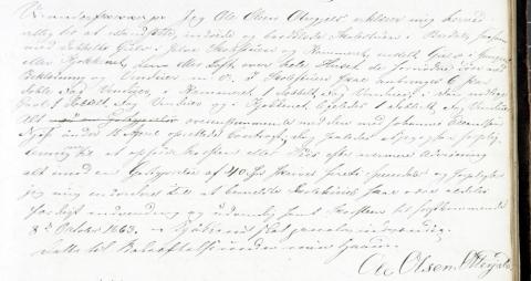 Her er  kontrakten som vart inngått mellom handtverkar Ola Olson Otrehjell og Leikanger kommune tidleg i 1863. Ola Olson Otrehjell sette opp skulehuset om våren  og det vart teke i bruk kort tid etter. 