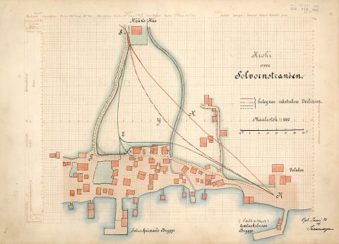 Kroki eller kartskisse laga i samband med den nye vegen som vart bygd ned til Solvorn i 1893. Vetlekaien er den same kaien som på krokiet er nemnt "Jotunheimens brygge". "Jotunheimen" var namnet på eit privateigd dampskip som konkurrerte med Fylkesbaatane på ruta Bergen-Sogn. På somme stoppestader medførde konkurransen at det vart nytta to kaier.

