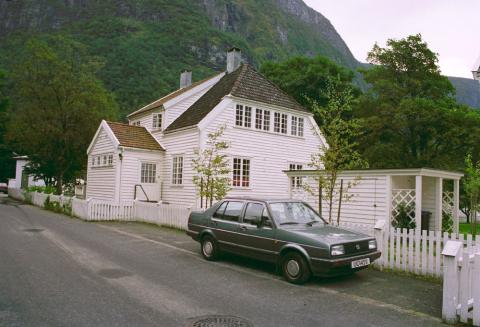 Eit typisk trehus i Parken slik dei ser ut i dag. 
